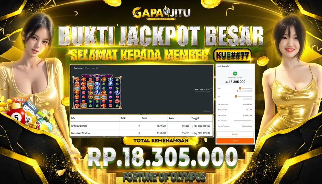 GAPAIJITU JACKPOT DI GAME SLOT FORTUNE OF OLYMPUS Rp.18.305.000.,- LUNAS