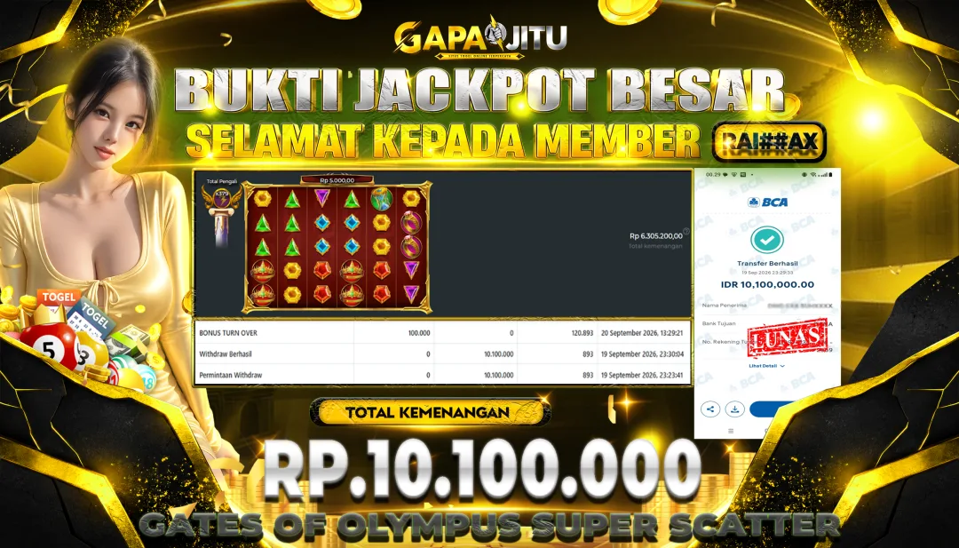 GAPAIJITU JACKPOT DI GAME SLOT GATES OF OLYMPUS SUPER SCATTER Rp.10.100.000.,- LUNAS